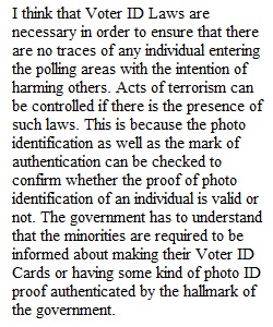 Discussion Board 8 - Voter ID Laws - Are They Necessary
